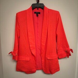 Ellen Tracy Linen Jacket in Geranium Extra Small